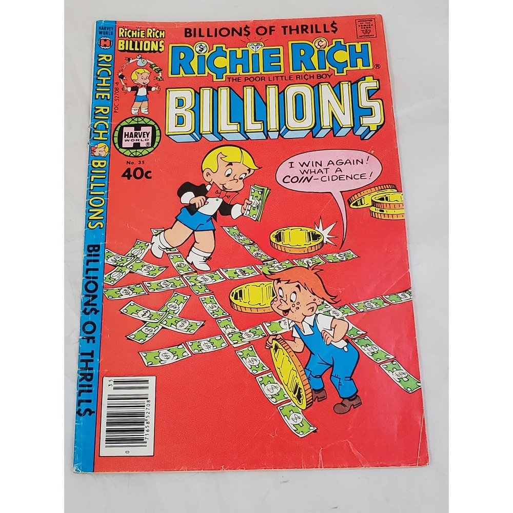 Richie Rich Billions No 35 June 1980 Harvey World Comic Book Bronze Age 40c